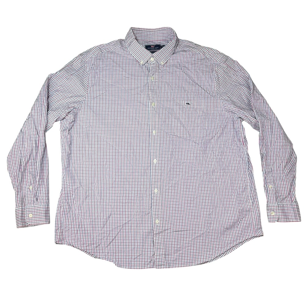 Vineyard Vines‎ Classic Fit Tucker Shirt XXL Mens Red Blue White Check Plaid LS